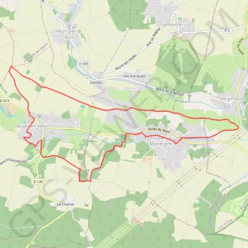 Itinéraire Les Coteaux de Montcient, distance, dénivelé, altitude, carte, profil, trace GPS