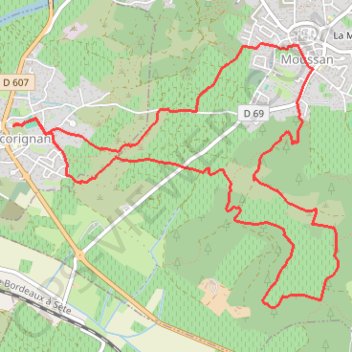 Itinéraire Marcorignan, distance, dénivelé, altitude, carte, profil, trace GPS