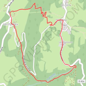Itinéraire Sentier de la Vierge - Verthemex, distance, dénivelé, altitude, carte, profil, trace GPS