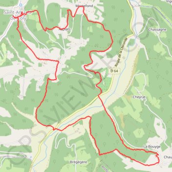 Itinéraire Saint-Amand-de-Coly - Boucle de l'Abbaye, distance, dénivelé, altitude, carte, profil, trace GPS
