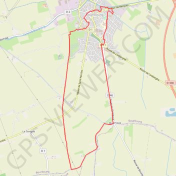 Itinéraire Circuit du Quaedhove - Bourbourg, distance, dénivelé, altitude, carte, profil, trace GPS