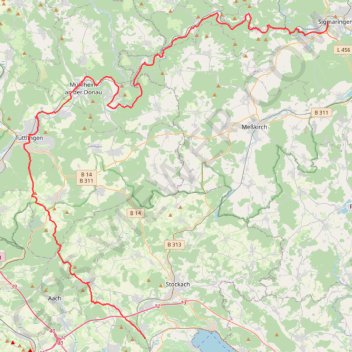 Itinéraire Sigmaringen Wahlwies, distance, dénivelé, altitude, carte, profil, trace GPS