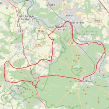 Itinéraire Journée dans le parc du Gâtinais, distance, dénivelé, altitude, carte, profil, trace GPS