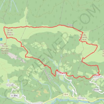 Itinéraire Pic de Serau, distance, dénivelé, altitude, carte, profil, trace GPS