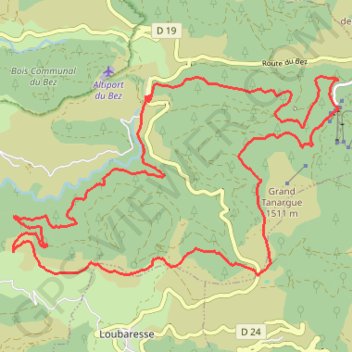 Itinéraire L'Aigle Royal - Station de la Croix de Bauzon, distance, dénivelé, altitude, carte, profil, trace GPS
