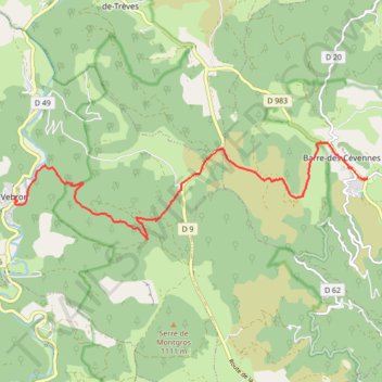 Itinéraire CEV_APIEDS_FAMILLE_Vébron_Barre_11,3kms_+469m-21672370, distance, dénivelé, altitude, carte, profil, trace GPS