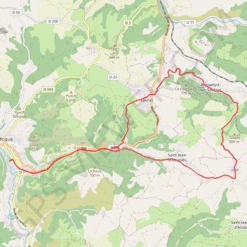 Itinéraire Saint Affrique Roquefort Saint Affrique, distance, dénivelé, altitude, carte, profil, trace GPS