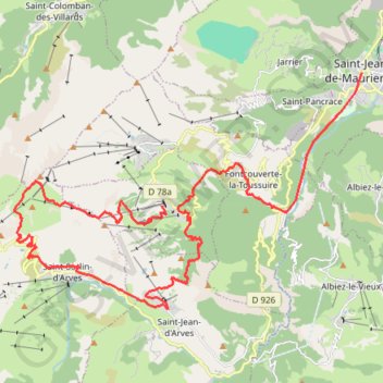 Itinéraire Arvan Villards - L'Ouillon, distance, dénivelé, altitude, carte, profil, trace GPS