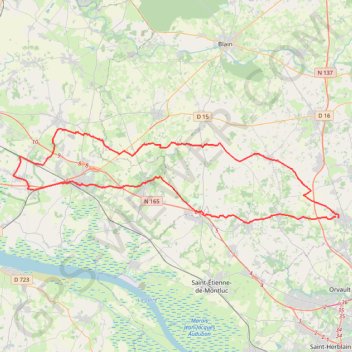 Itinéraire la brière, distance, dénivelé, altitude, carte, profil, trace GPS