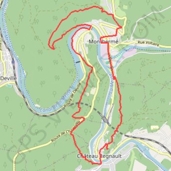 Itinéraire De Monthermé à Bogny sur Meuse par les sentiers de crêtes, distance, dénivelé, altitude, carte, profil, trace GPS