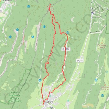 Itinéraire Autrans-Méaudre en Vercors Randonnée raquettes, distance, dénivelé, altitude, carte, profil, trace GPS