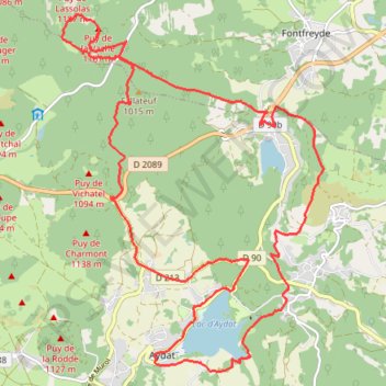 Itinéraire Puy de la Vache, distance, dénivelé, altitude, carte, profil, trace GPS