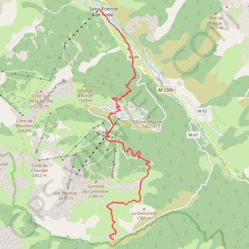Itinéraire St-Etienne-de-Tinée > Roya (Via Alpina), distance, dénivelé, altitude, carte, profil, trace GPS
