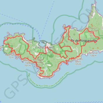 Itinéraire Trail de Porquerolles, distance, dénivelé, altitude, carte, profil, trace GPS