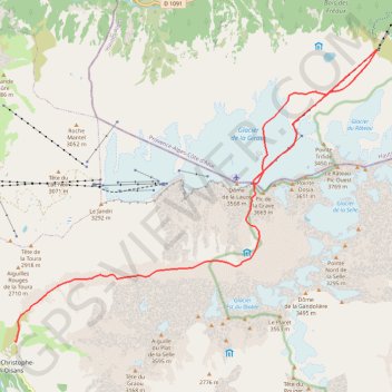 Itinéraire Ski la grave, distance, dénivelé, altitude, carte, profil, trace GPS